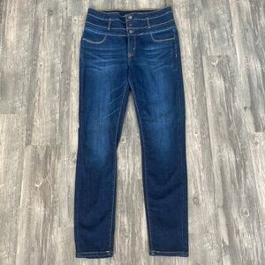 Refuge hi-waist super skinny size 12 jeans w bronze buttons